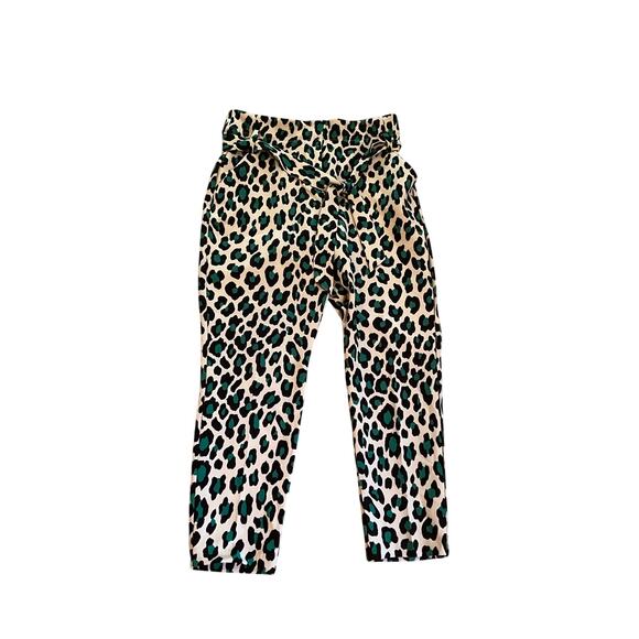 NY & Company Madie Ankle Pants Leopard Print Warrior Green Womens Size 12 NWT - Picture 5 of 6
